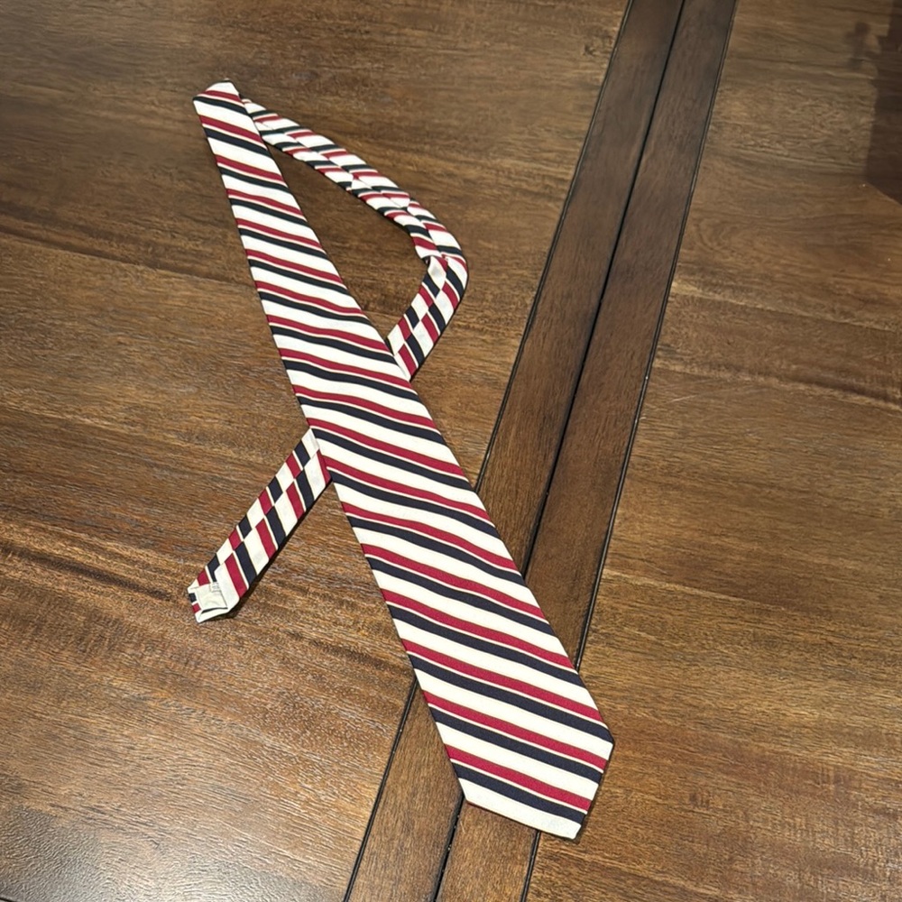 Striped Red and White Tie